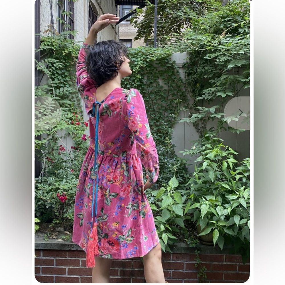 Floral Pink Tie-Back Women’s Dress